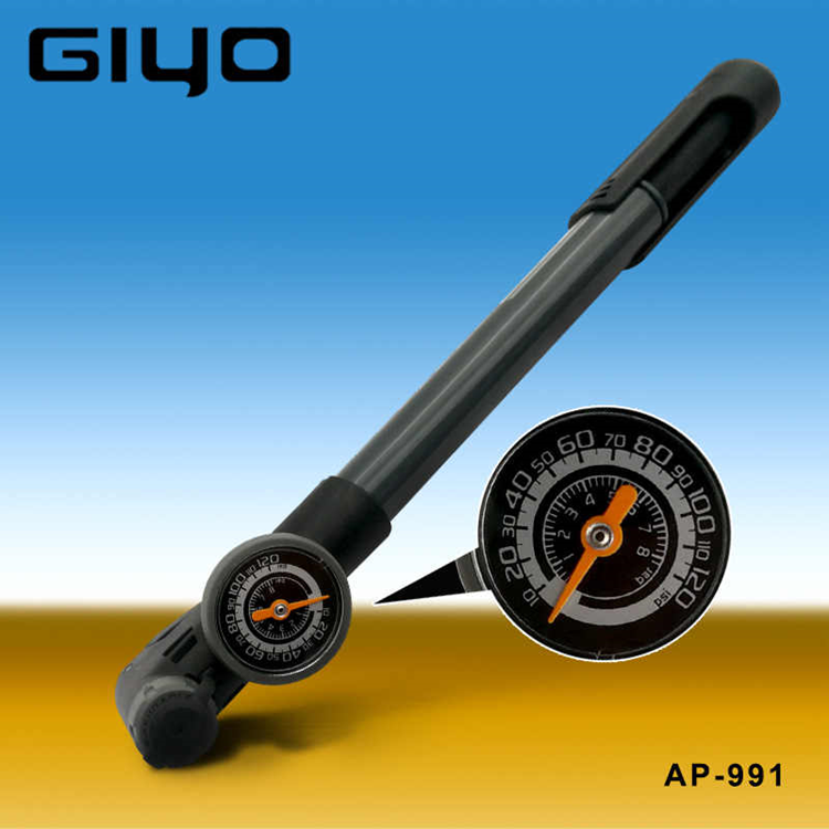 BOMBIN BICICLETA GIYO GP-991 VALVULA INTELIGENTE 120 PSI MANOMETRO